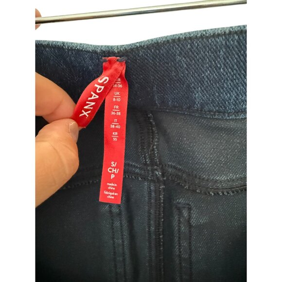 Spanx High Rise Dark Blue Pull On Skinny Jeans with Back Pockets - Small - Picture 6 of 6